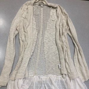 Boho cardigan cream with lace